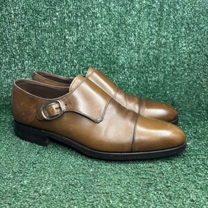 Carmina 80093 Single Monk Strap Cap Toe Goodyear Welted Leather Brown Men Size 9